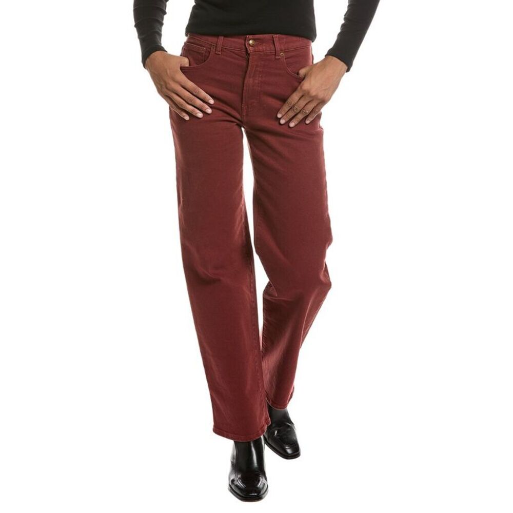 Madewell Womens The Perfect Vintage Deep Redwood Wide Leg Jean, Red